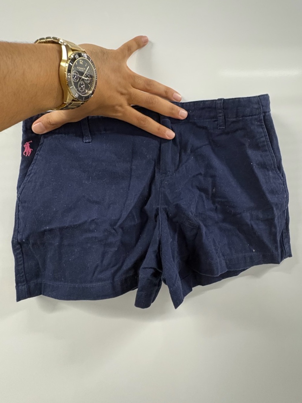 Ralph Lauren Navy Chino Shorts with White Label